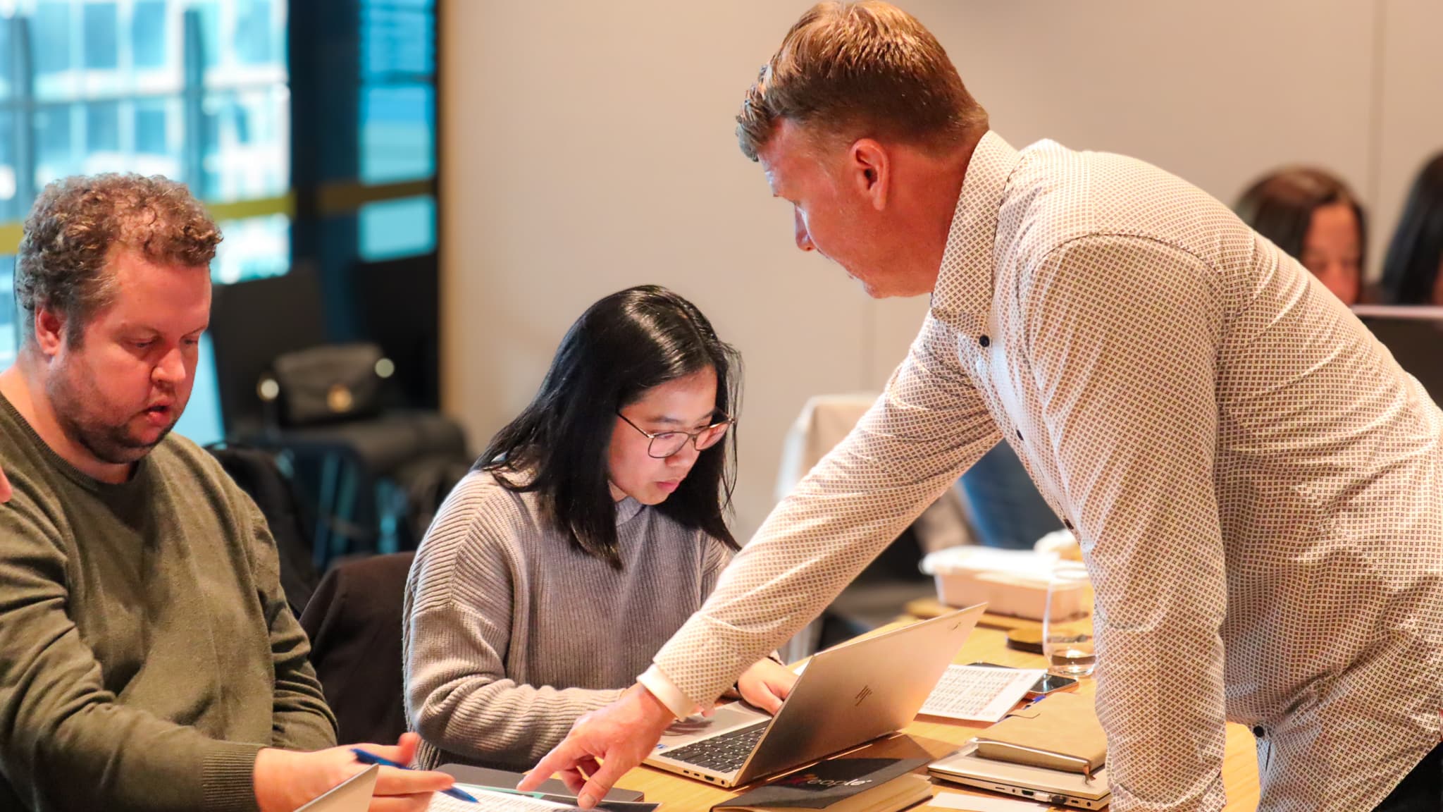 Liam coaching a team during a simulation session